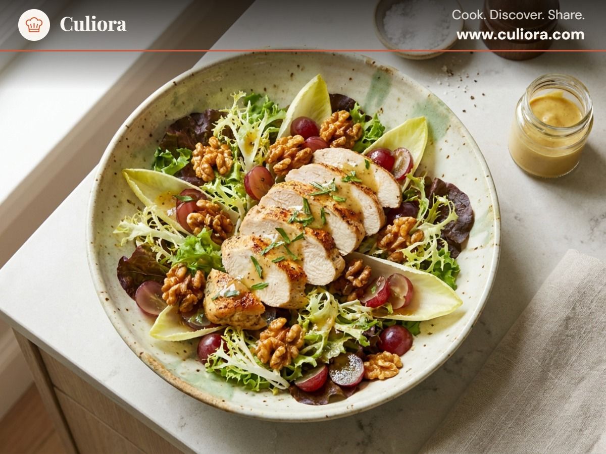 Ensalada francesa de pollo y nueces