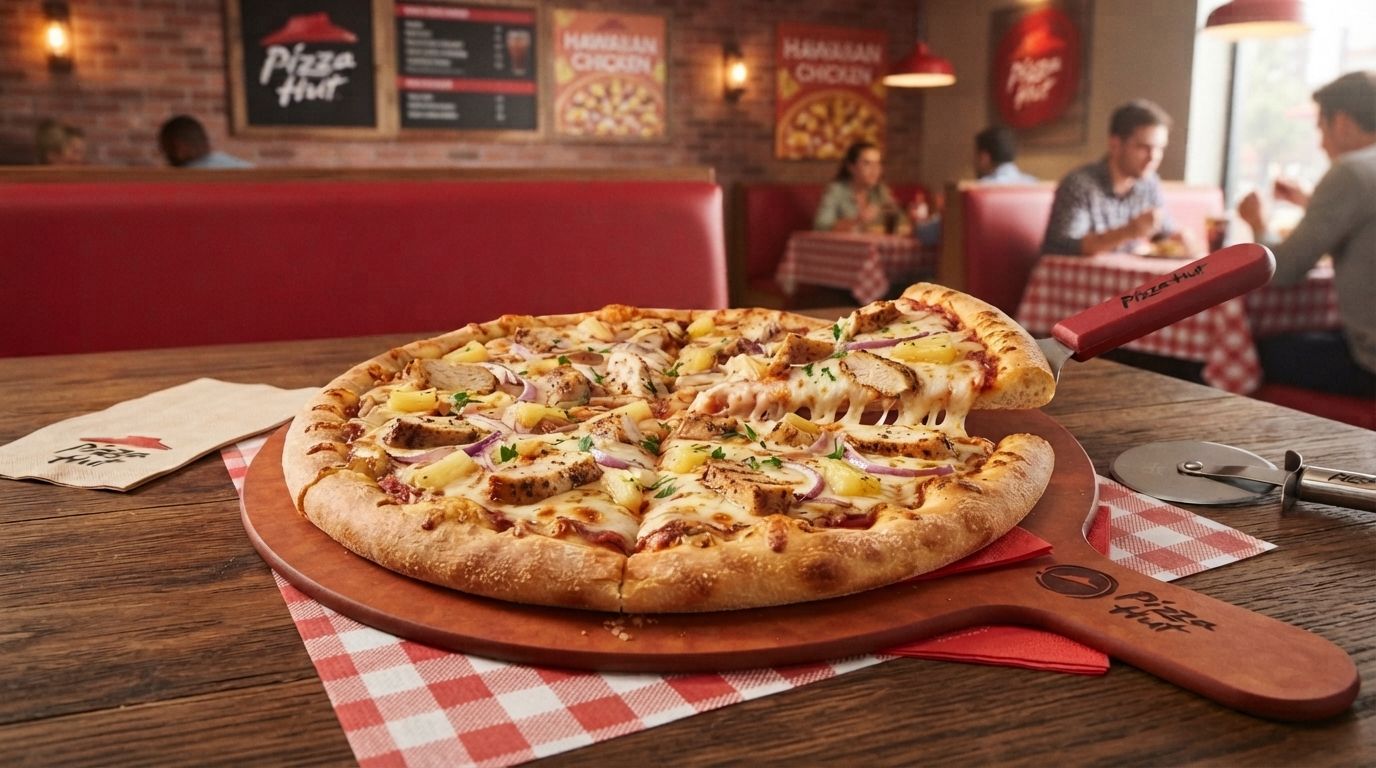 Pizza hawaiana con pollo