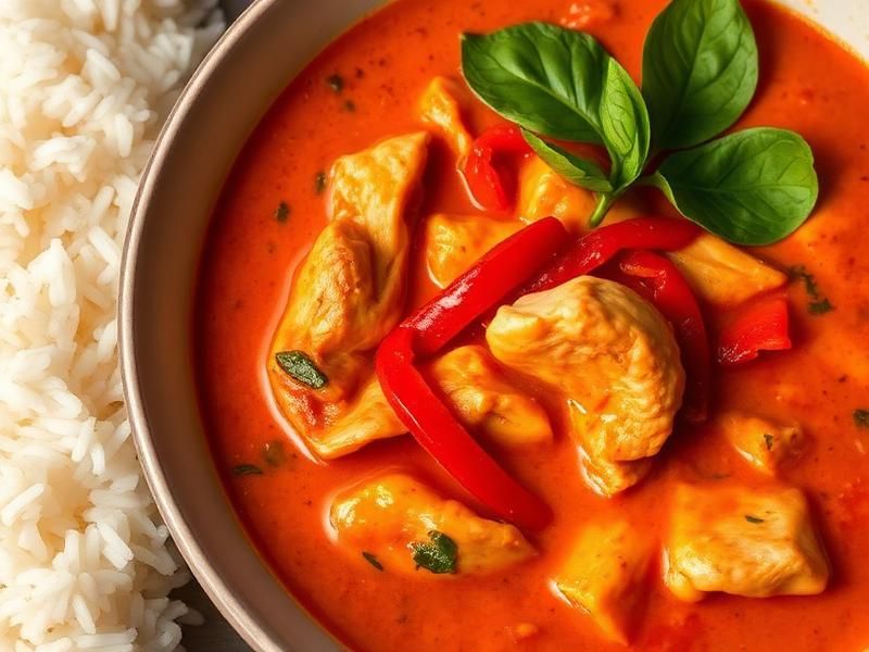 Thai red curry with vegetables and jasmine rice