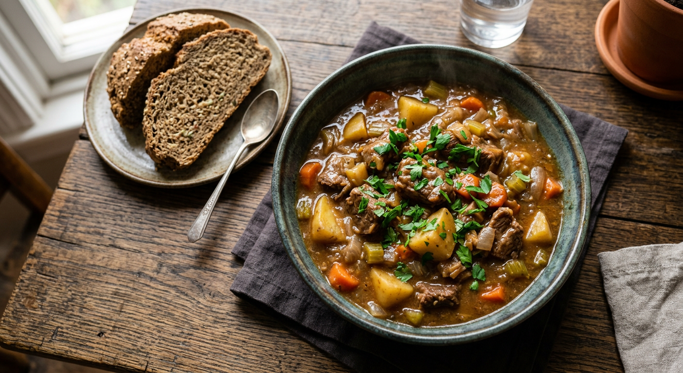 Irish lamb stew with potatoes and carrots
