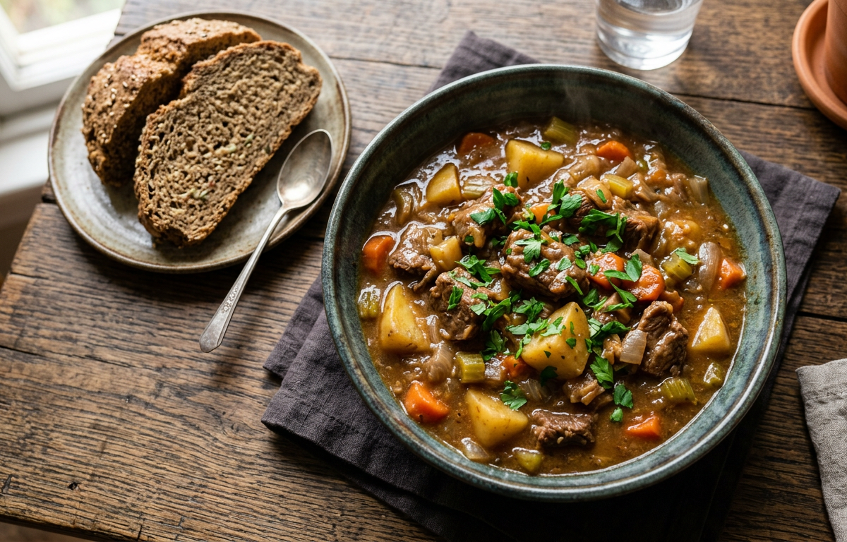 Irish lamb stew with potatoes and carrots
