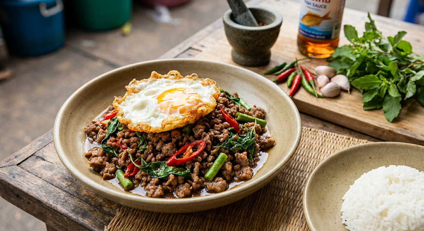 Bœuf sauté au basilic thaï (Pad Krapow Neua)