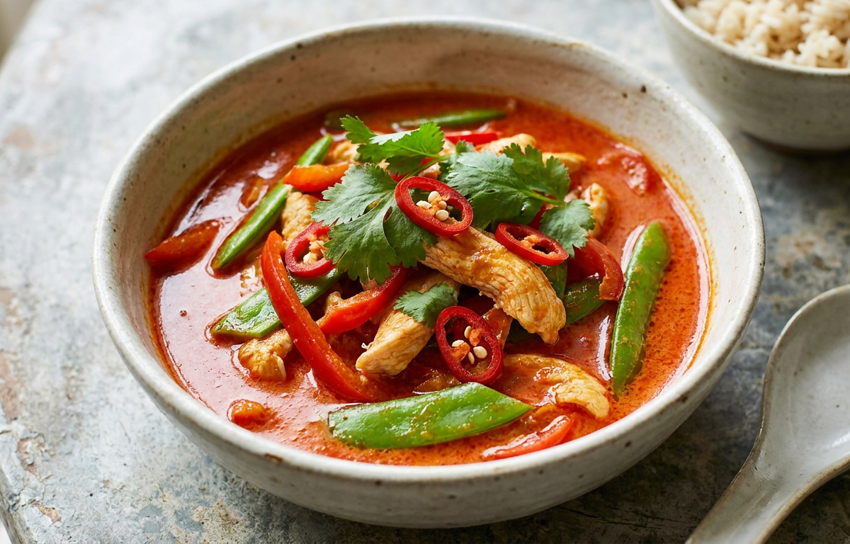 Spicy Chicken Curry with Coconut Milk and Chili