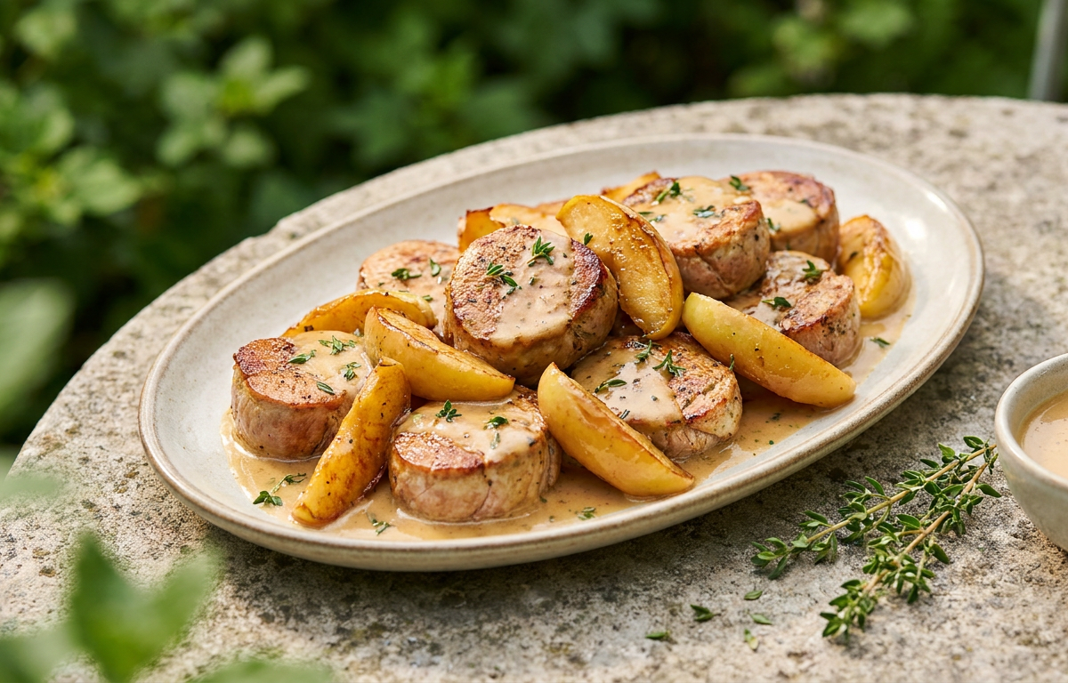 Filet mignon de porc à la normande