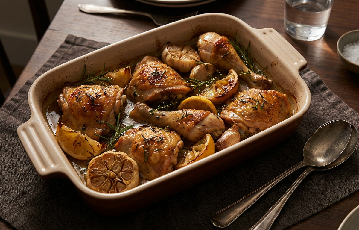 Oven-Baked Chicken with Thyme, Lemon, and Rosemary