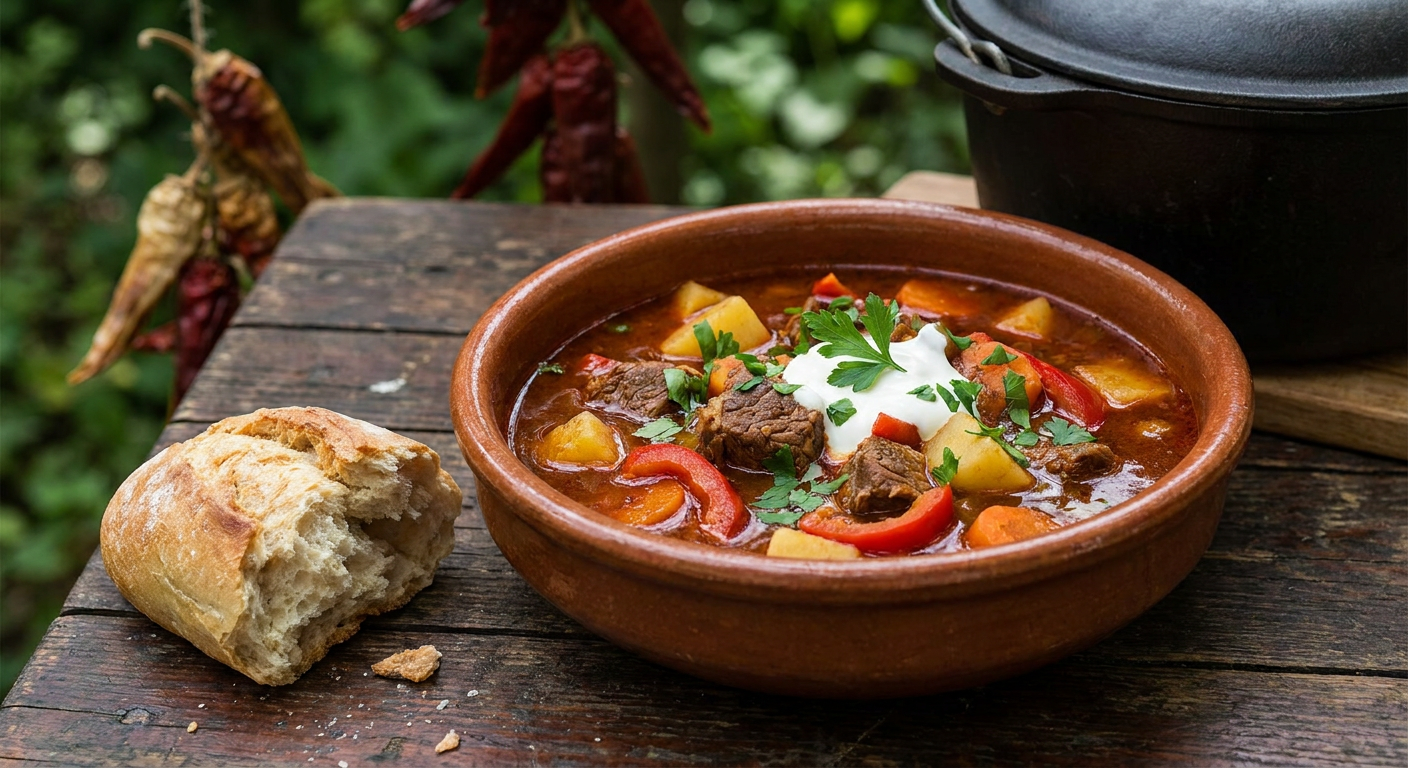 Sopa clásica de gulash húngaro