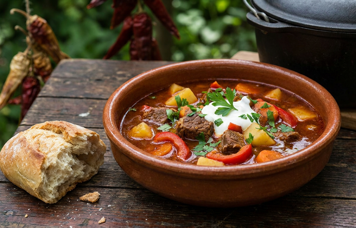 Sopa clásica de gulash húngaro