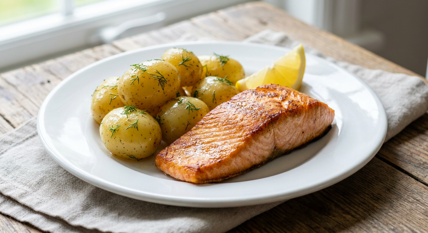Crispy Salmon with Dill Potatoes — recipe photo by Culiora