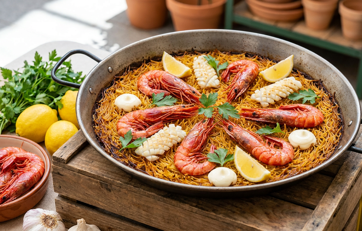 Fideuà de marisco de alta cocina